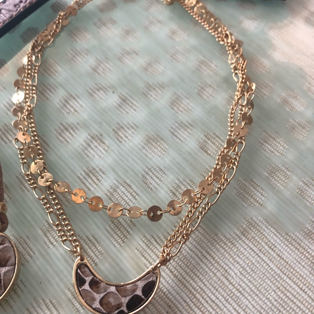 SNAKESKIN/LEATHER bracelet/necklace duo! +BONUS! - Picture 4 of 6